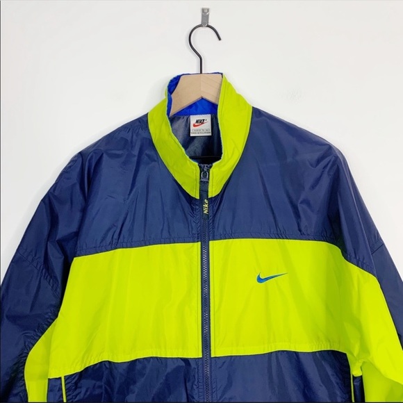 Nike Blue Green Logo Zip Up Windbreaker Jacket XL - Picture 2 of 6